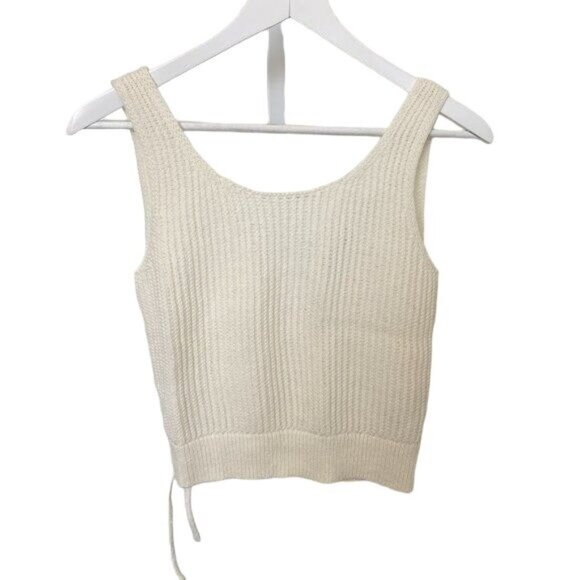 Vince Ivory Crossover V-Back Scoop Neck Sweater Tank - Picture 5 of 6